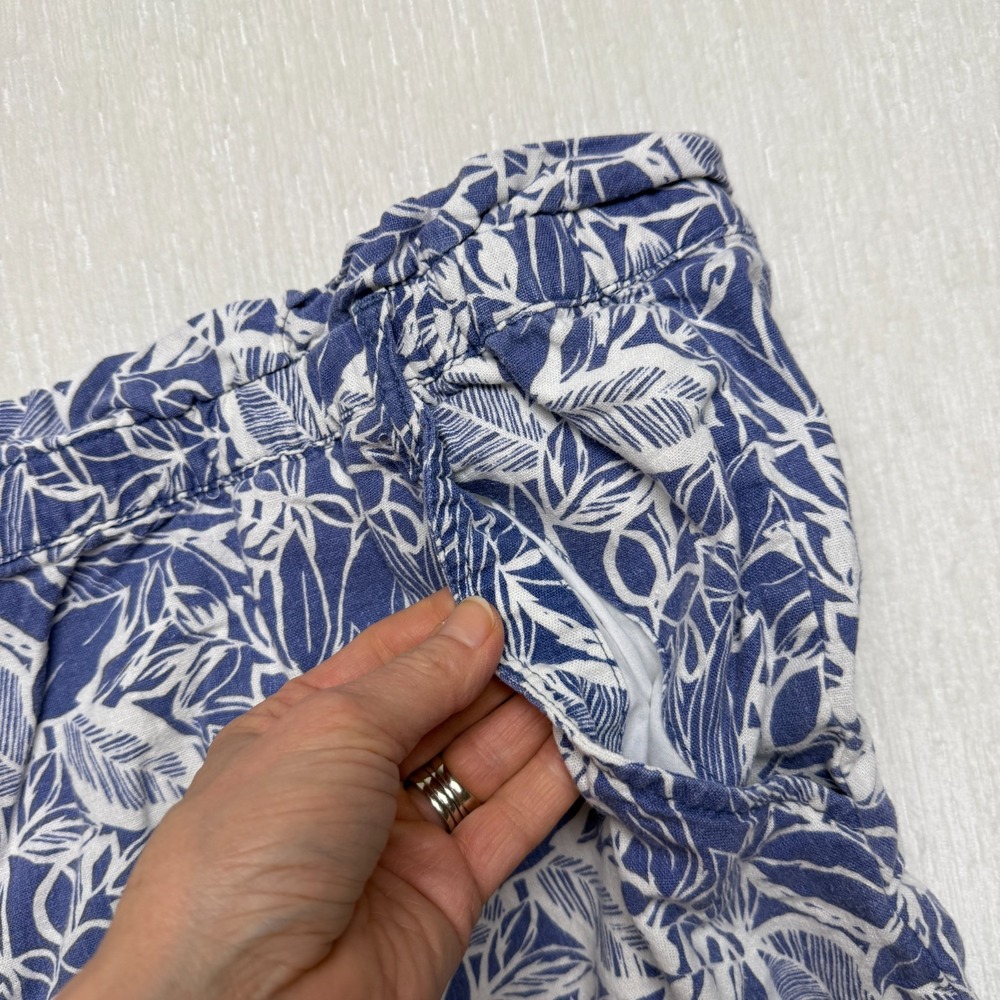 ANA New Approach Paperbag Shorts Linen Blend Women 3X Blue Floral Tropical Vaca - Picture 6 of 15
